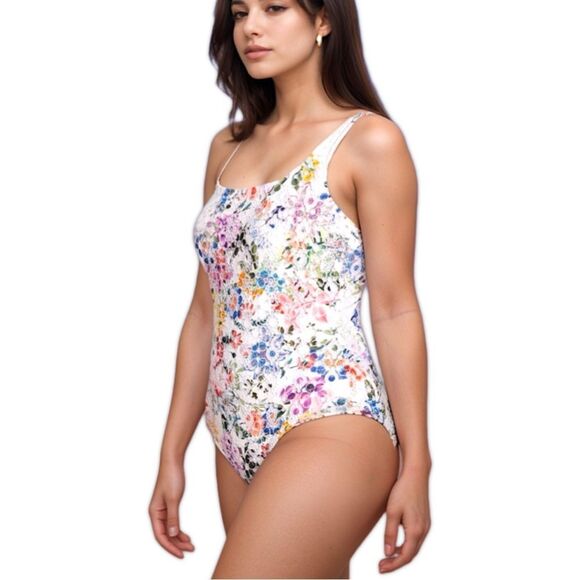 NWT Johnny Was Neon Jungle Eyelet One Piece Swimsuit - Picture 8 of 15